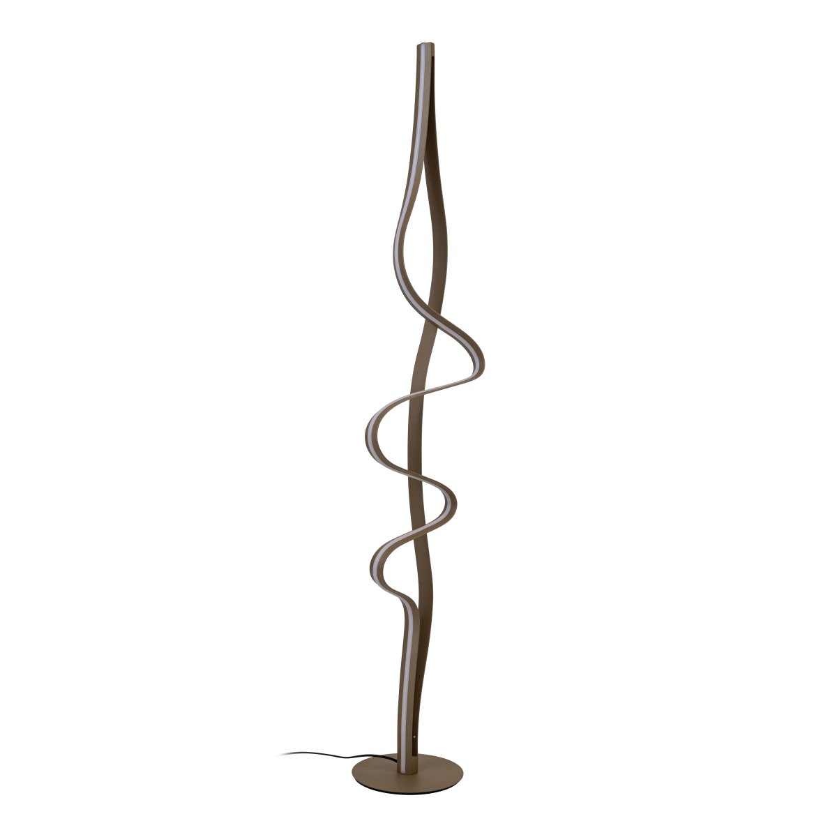 Lambada Messing gulvlampe Fra Lucide - Lambada er en elegant metalgulvlampe med en eksklusiv mat messingfinish og en bl&oslash;d, organisk form, der fanger &oslash;jet.