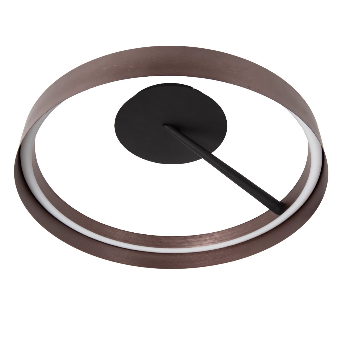 Leonard Ø55 Brun plafond Fra Lucide - Den cirkul&aelig;re sk&aelig;rm har en integreret LED-strip p&aring; indersiden, der spreder et kraftfuldt og j&aelig;vnt lys, perfekt til omr&aring;der i hjemmet, hvor god belysning er vigtig.