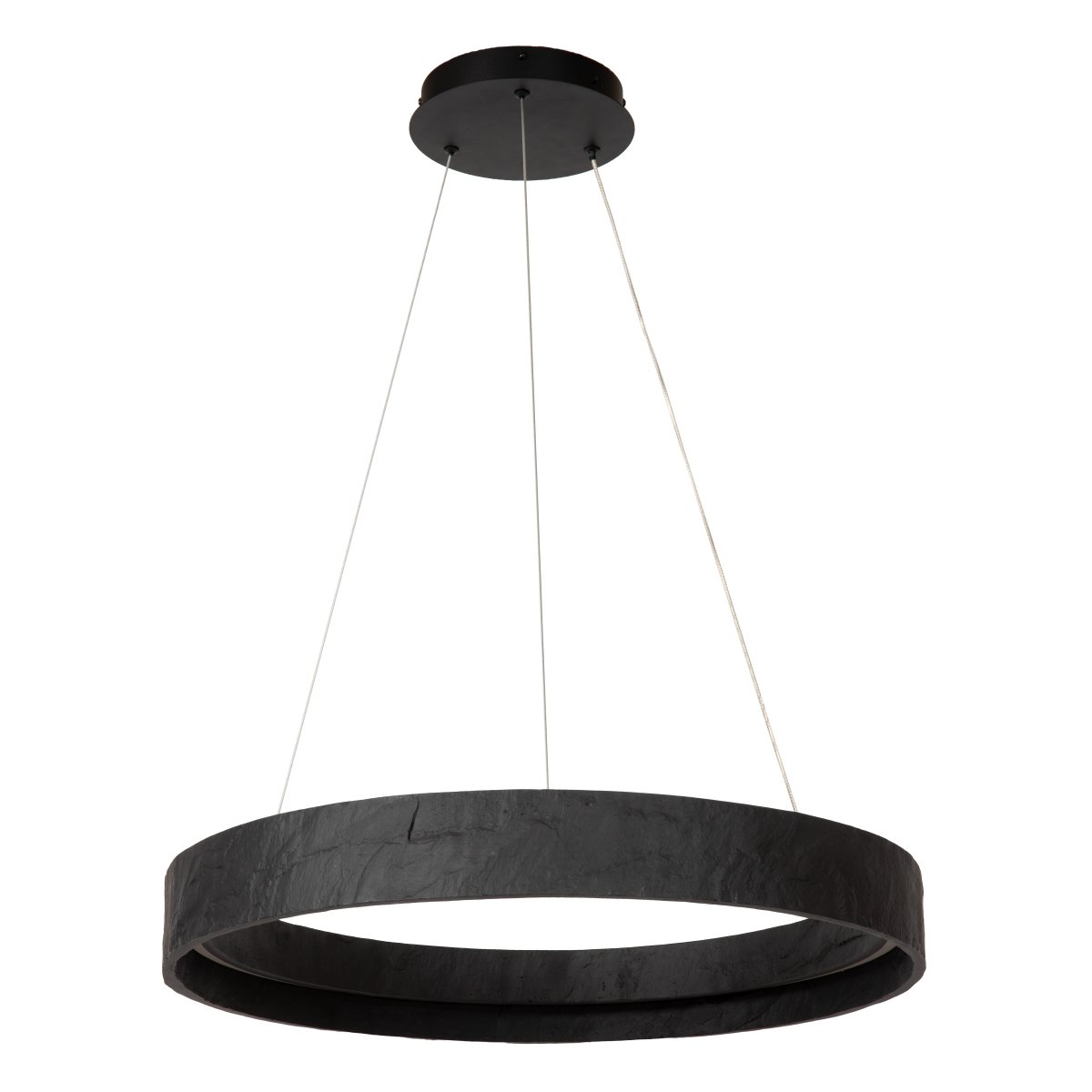 Adelante Ø60 Sort loftslampe Fra Lucide - Indvendigt er der en integreret LED-strip, der spreder et kraftfuldt og behageligt lys.