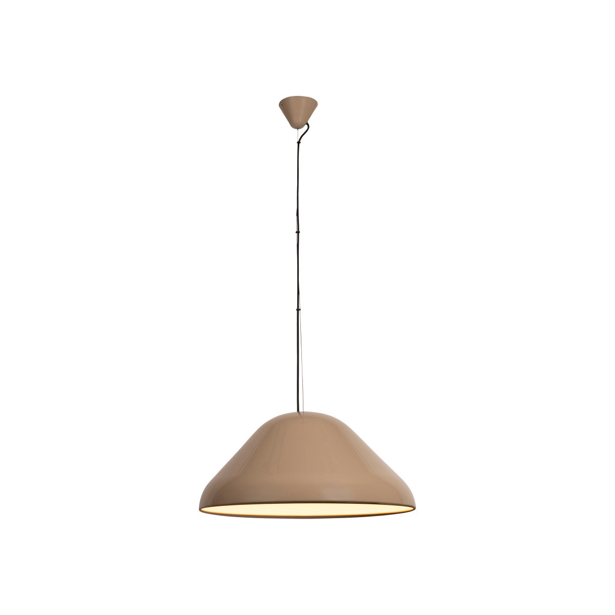 Andres Ø56 Taupe loftslampe Fra Lucide - Andres er en stilfuld metalpendellampe med en blank finish i elegant taupe.