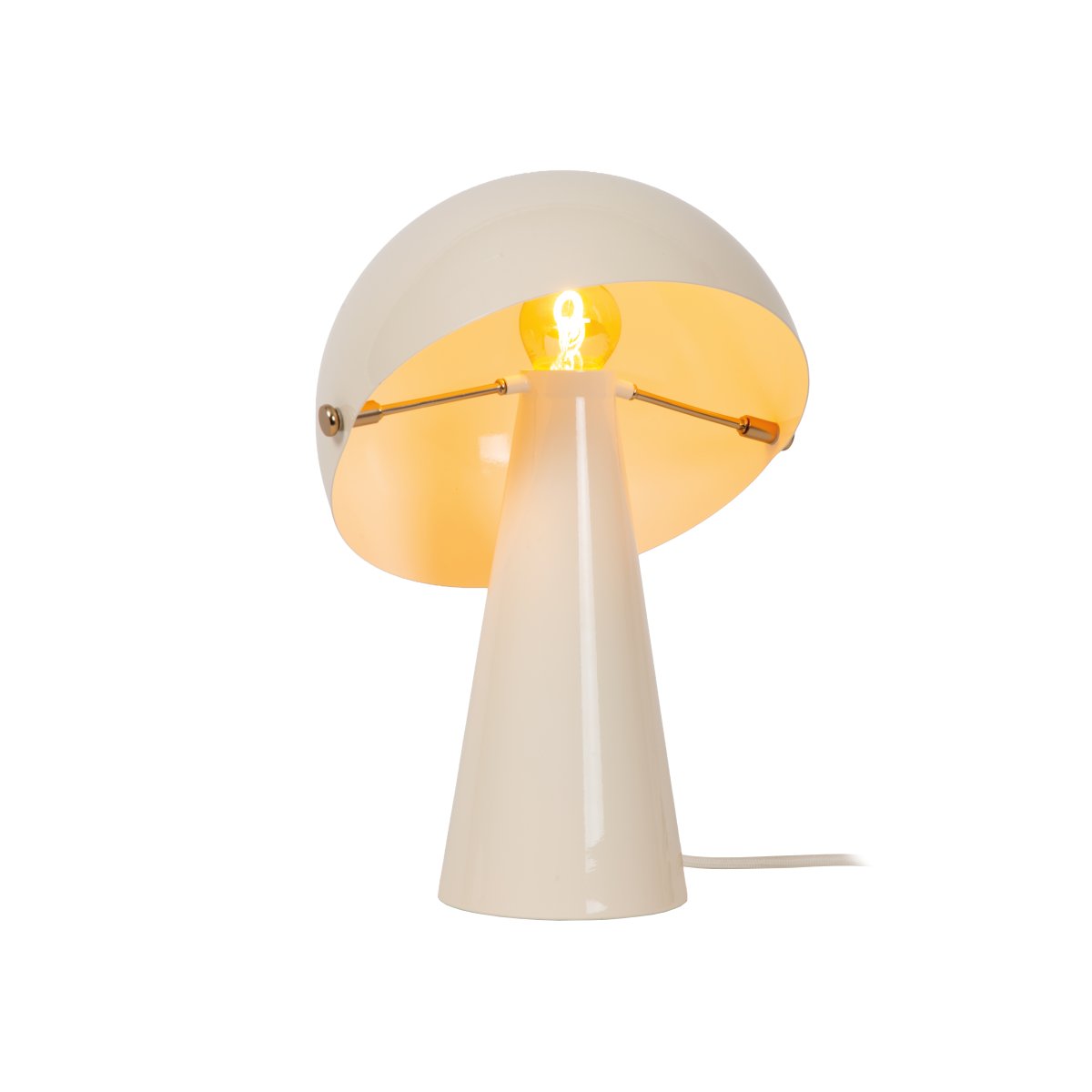Barone 34cm Cremet hvid bordlampe Fra Lucide - Barone er en elegant bordlampe i metal med en bl&oslash;d cremefarvet finish og stilfulde messingdetaljer.