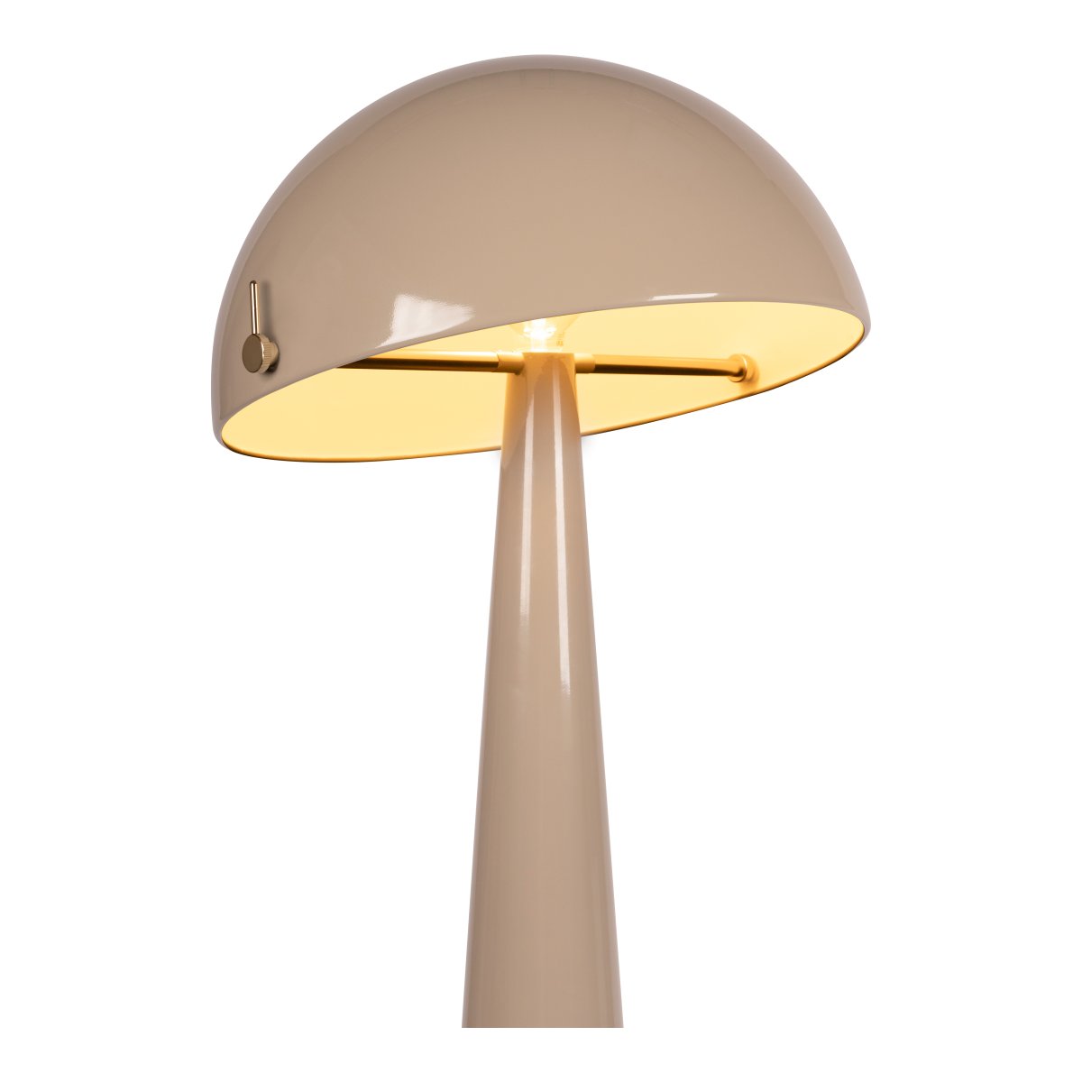 Barone Taupe gulvlampe Fra Lucide - Barone er en elegant metalgulvlampe med en blank taupe-finish og stilfulde messingdetaljer.