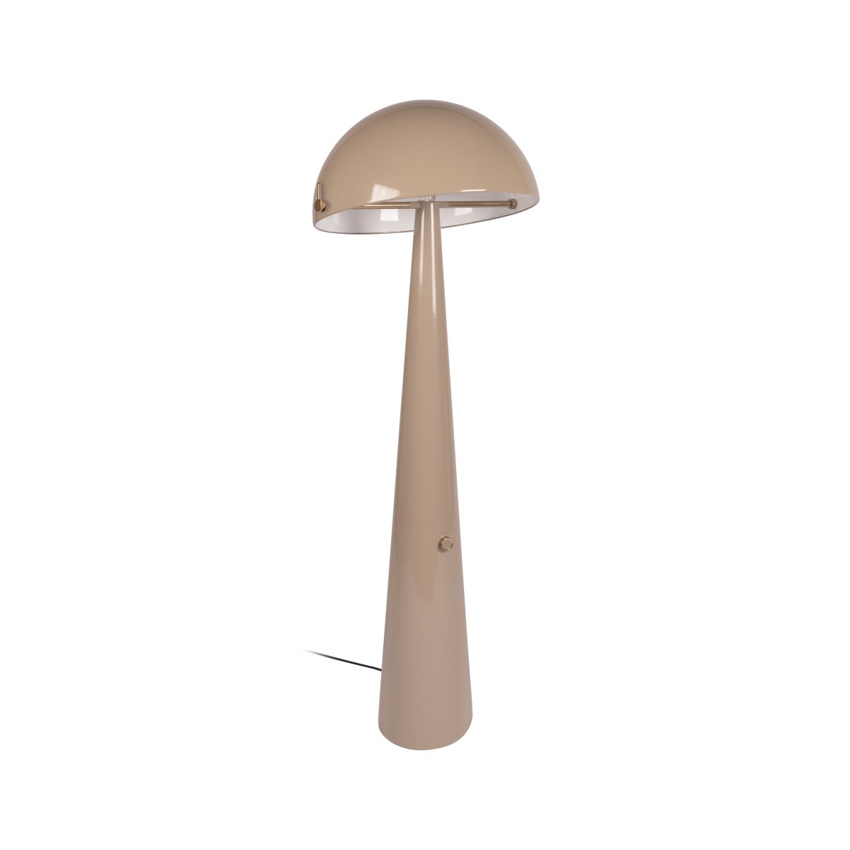 Barone Taupe gulvlampe Fra Lucide - Barone er en elegant metalgulvlampe med en blank taupe-finish og stilfulde messingdetaljer.