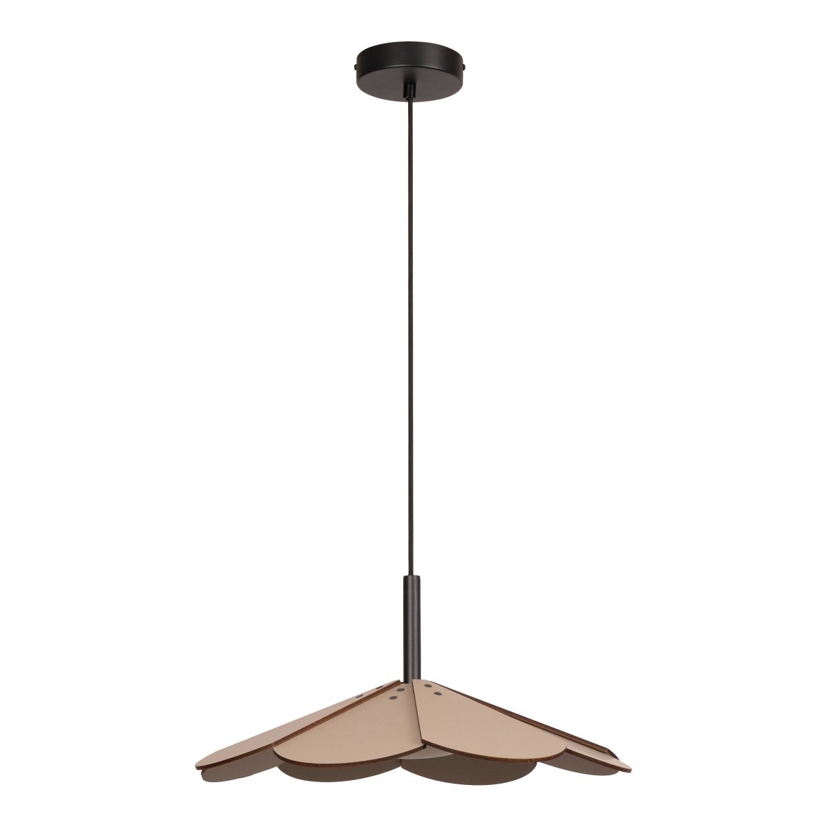 Blomster Ø47 Taupe loftslampe Fra Lucide - Flowers er en dekorativ pendellampe i tr&aelig; med en bl&oslash;d taupe-finish, der giver et varmt og harmonisk indtryk.