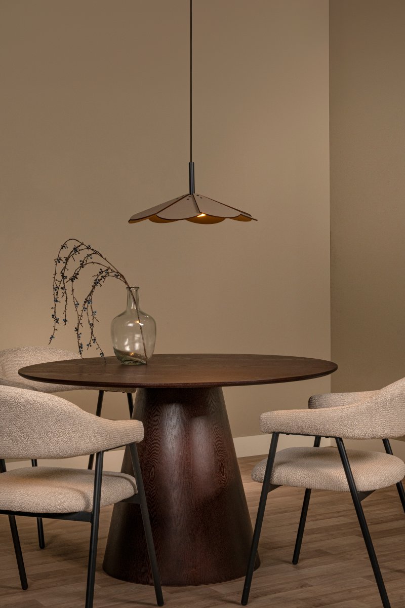 Blomster Ø47 Taupe loftslampe Fra Lucide - Flowers er en dekorativ pendellampe i tr&aelig; med en bl&oslash;d taupe-finish, der giver et varmt og harmonisk indtryk.