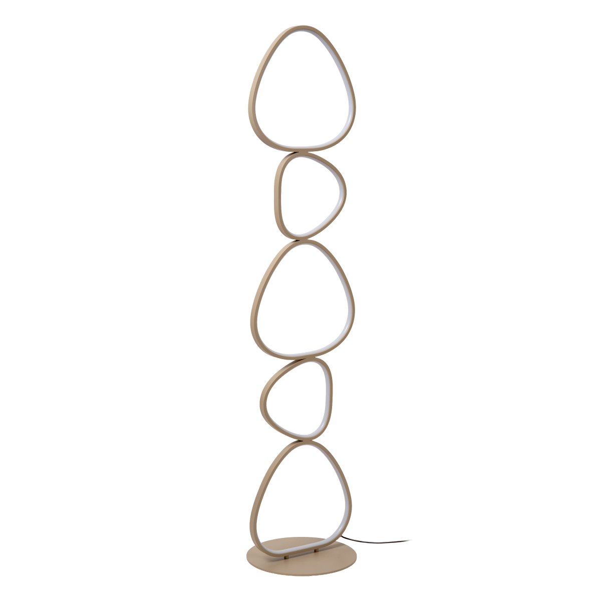 Samling Beige gulvlampe Fra Lucide - De fem sammenkoblede lysformer har integrerede LED-strimler, der tilsammen skaber et kraftfuldt og behageligt lys til b&aring;de generel og omgivende belysning.