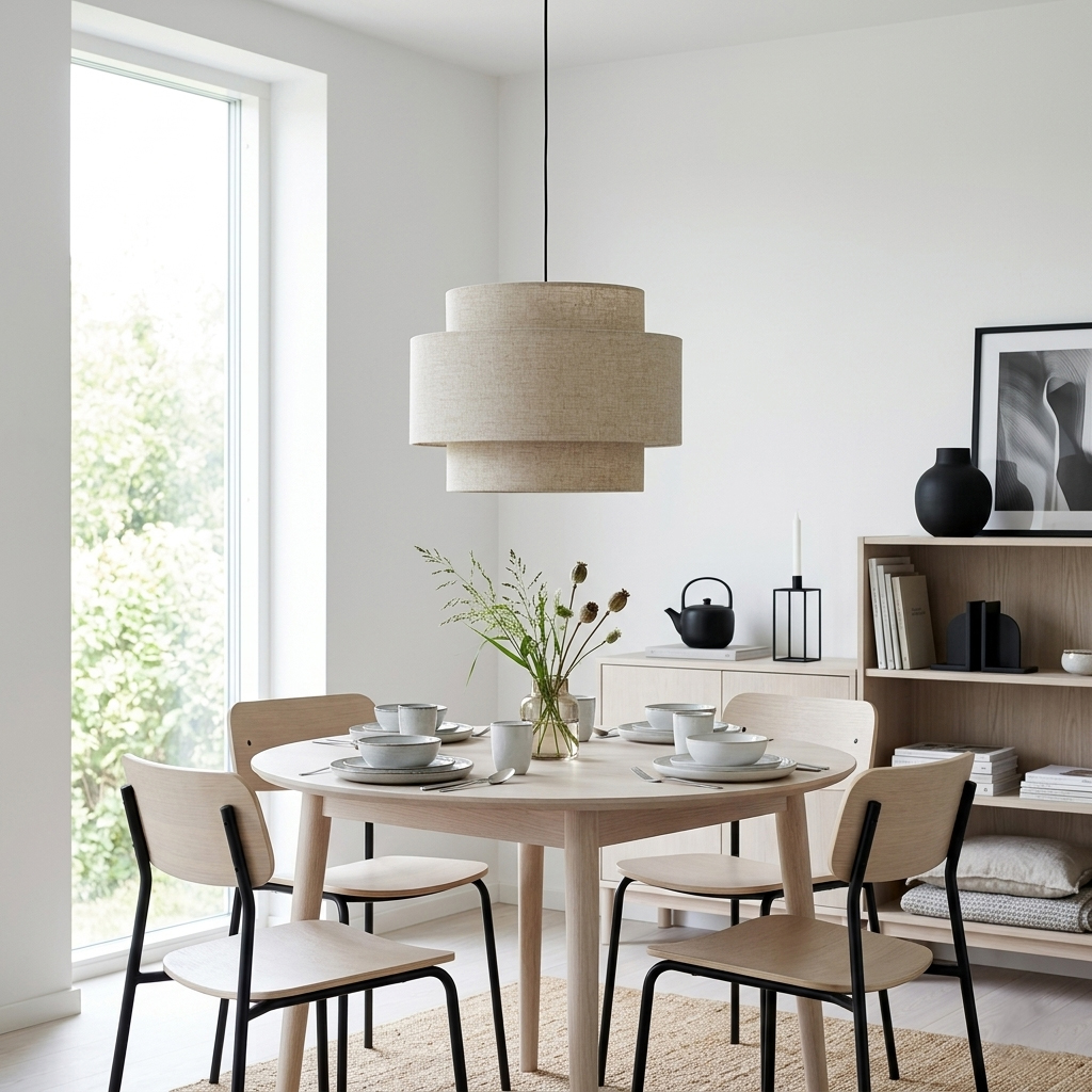 Hilma Ø55 Beige loftslampe Fra Cottex - Det beige tekstil bidrager med en varm og bl&oslash;d fornemmelse og g&oslash;r Hilma nem at kombinere med forskellige farver og materialer.