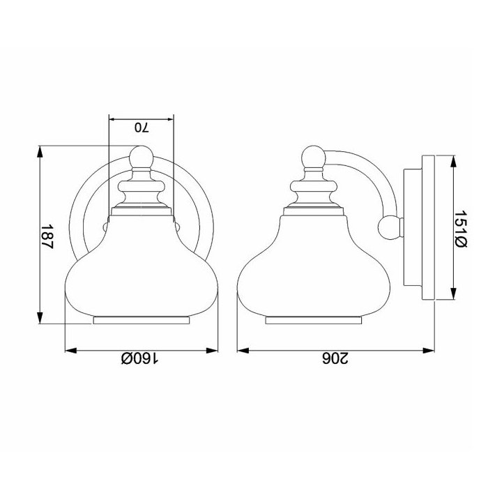Ainsley Ø16 Børstet messing badeværelseslampe Fra Elstead Lighting - Den kuppelformede opalglassk&aelig;rm giver et bl&oslash;dt og behageligt lys og er kombineret med en elegant b&oslash;rstet messingfinish, der s&aelig;tter prikken over i'et.