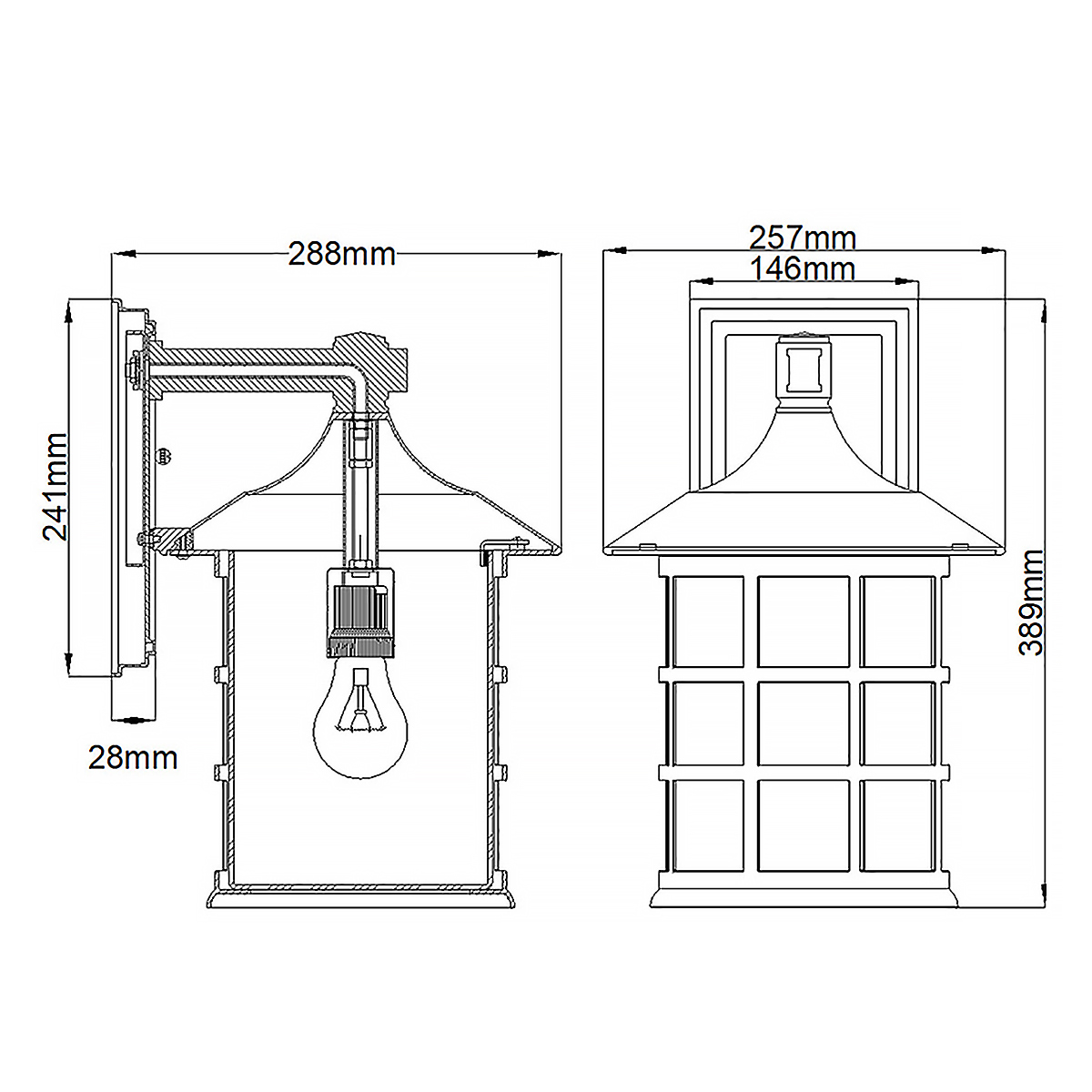 Freeport 40cm Hvid udendørslampe Fra Elstead Lighting - Den er lavet af vejrbestandig komposit og glas og tilbyder en robust og langtidsholdbar konstruktion, der tåler hårde udendørsforhold uden at ruste eller korrodere.