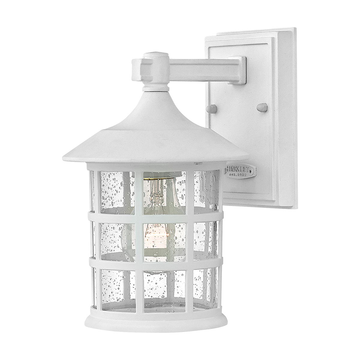Freeport 24cm Hvid udendørslampe Fra Elstead Lighting - Den er lavet af vejrbestandig komposit og glas og tilbyder en robust og langtidsholdbar konstruktion, der tåler hårde udendørsforhold uden at ruste eller korrodere.