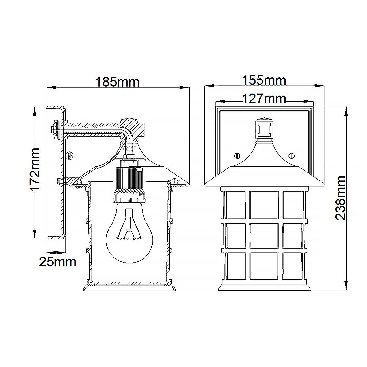 Freeport 24cm Hvid udendørslampe Fra Elstead Lighting - Den er lavet af vejrbestandig komposit og glas og tilbyder en robust og langtidsholdbar konstruktion, der tåler hårde udendørsforhold uden at ruste eller korrodere.
