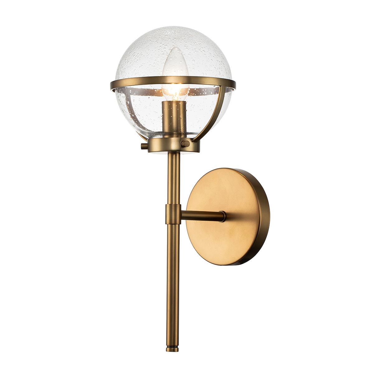 Hollis 40cm Antik messing badeværelseslampe Fra Elstead Lighting - Fremstillet af stål med en messingfinish er den både robust og dekorativ.