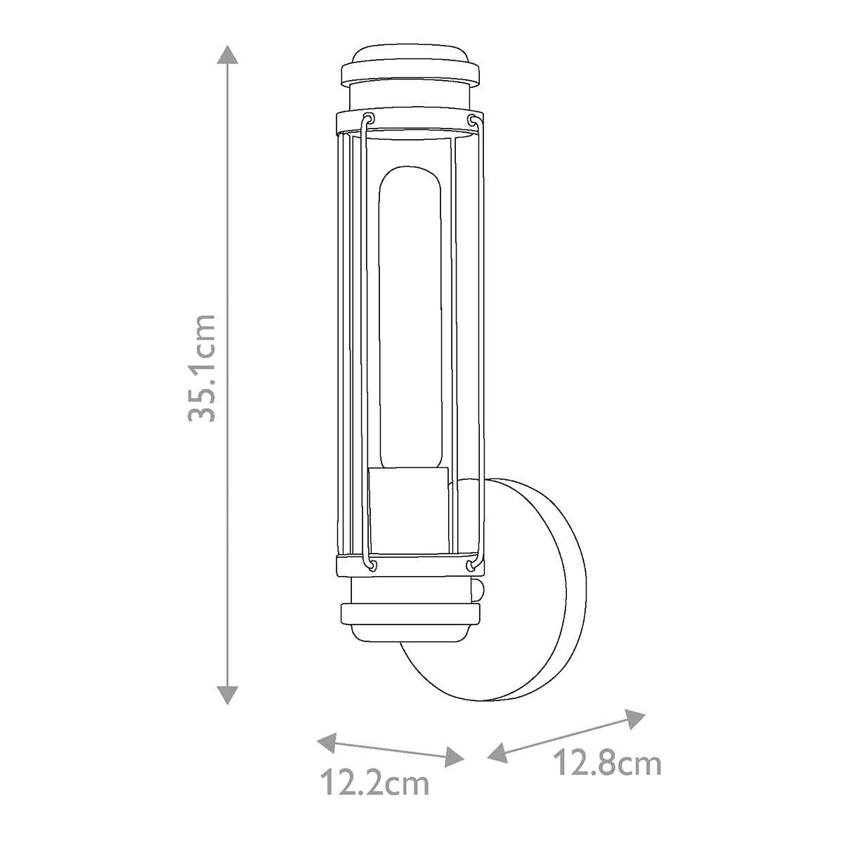 Masthead 35cm Messing badeværelseslampe Fra Elstead Lighting - Den er lavet af stål og glas og har en sofistikeret messingfinish kombineret med sorte detaljer, der giver et luksuriøst og tidløst udtryk.