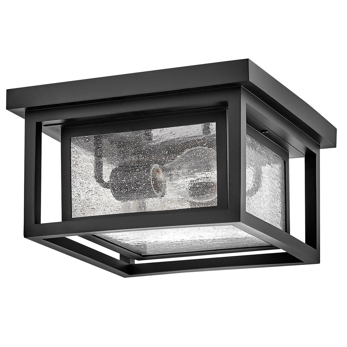 Republic 28cm Sort Fra Elstead Lighting - Lampen er lavet af sort, vejrbestandigt kompositmateriale og behandlet for at forhindre falmning, rust og korrosion.
