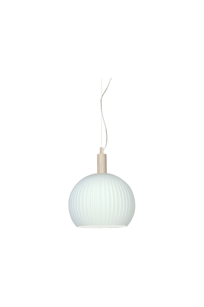 Lapponia Ø35 Hvid loftslampe Fra Aneta Lighting - Lapponia loftlampen i glas og hvidolieret træ tilføjer en naturlig og hyggelig stemning til dit hjem.
