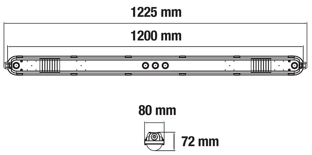 Sixtyfivey 4000K 120cm Grå Fra Designlight - Resultatet er et kraftfuldt og j&aelig;vnt lys med lavt energiforbrug og reducerede vedligeholdelseskrav, hvilket er is&aelig;r vigtigt i installationer, hvor serviceadgang er begr&aelig;nset.
