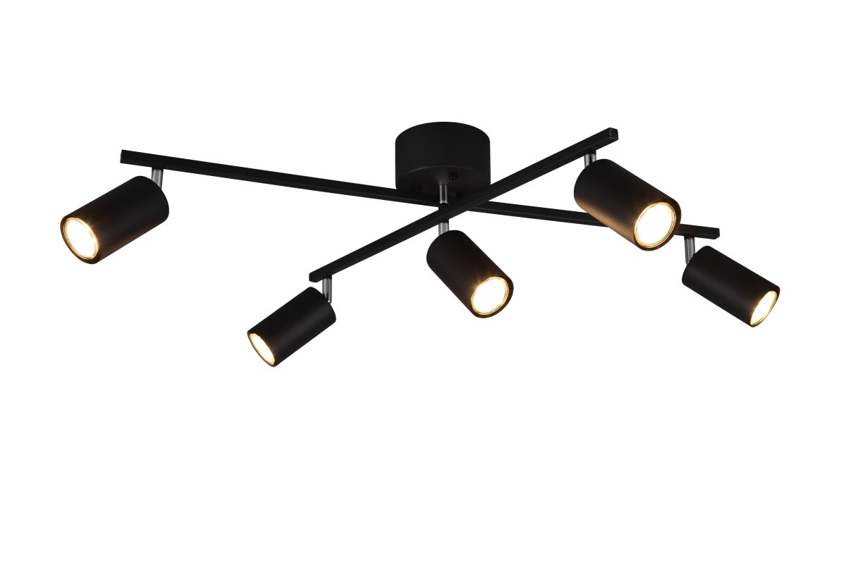 Marlina 5 Sort spotlight Fra Trio Lighting - Loftslampen MARLEY med 5 lamper er både funktionel og stilren.
