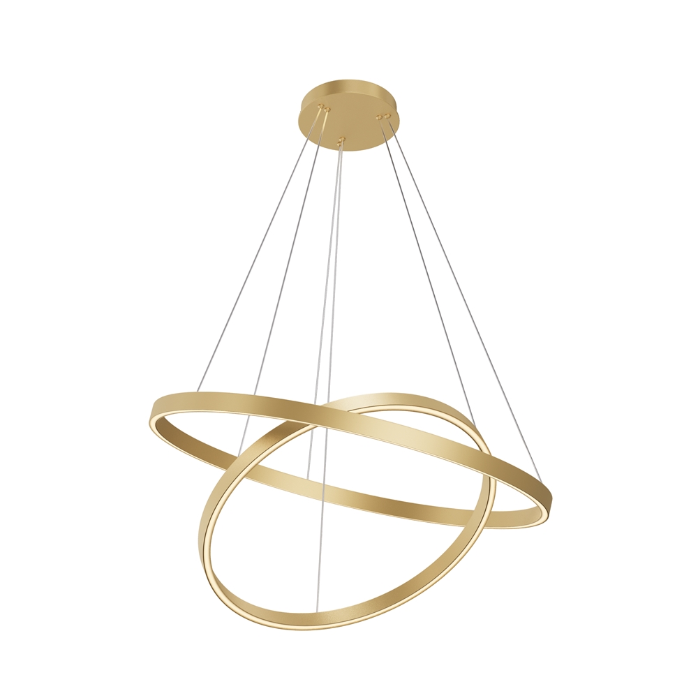 Rim Ø80 Messing loftslampe Fra Maytoni - De to ringe kan justeres individuelt i b&aring;de h&oslash;jde og vinkel, hvilket giver dig mulighed for at skabe et personligt udtryk og tilpasse lampens form til rummet.