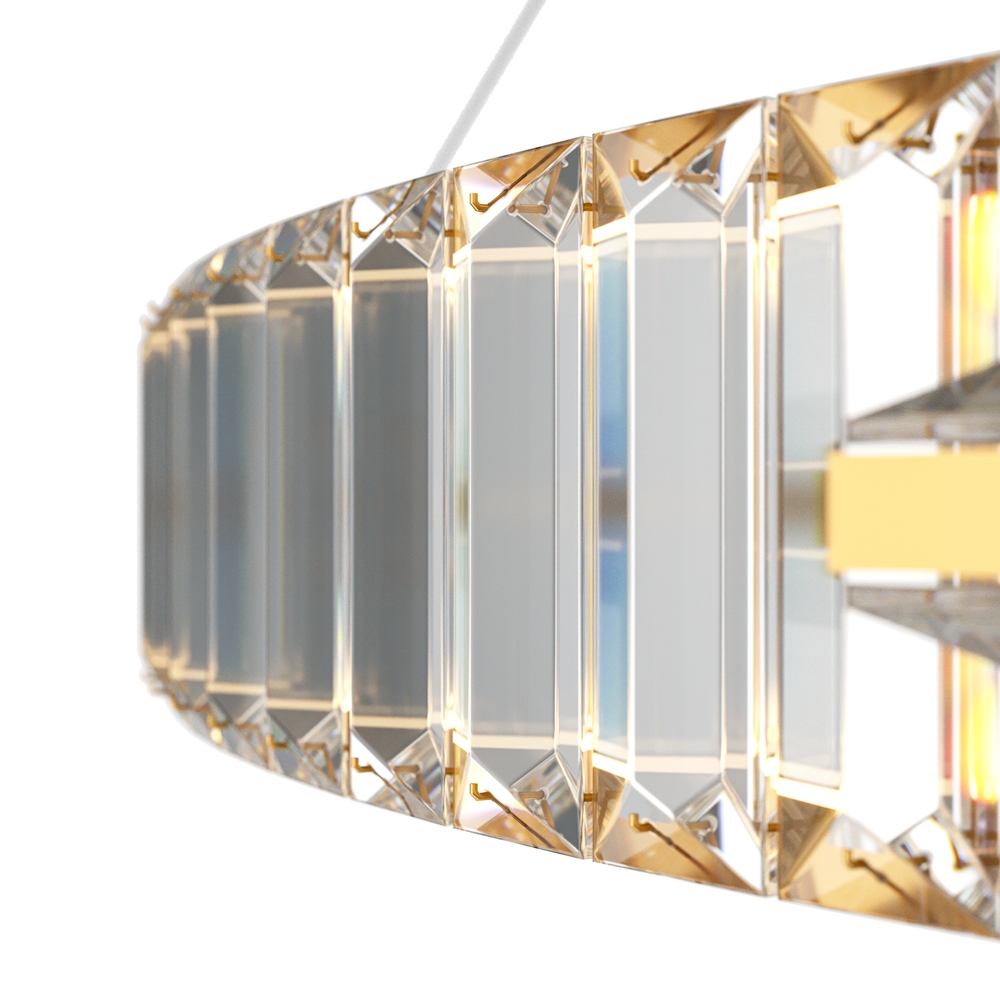 Krone Ø80 Messing loftslampe Fra Maytoni - Med sin gener&oslash;se diameter p&aring; 80 cm bliver den et luksuri&oslash;st blikfang i hjemmet og spreder et varmt og stemningsfuldt lys.