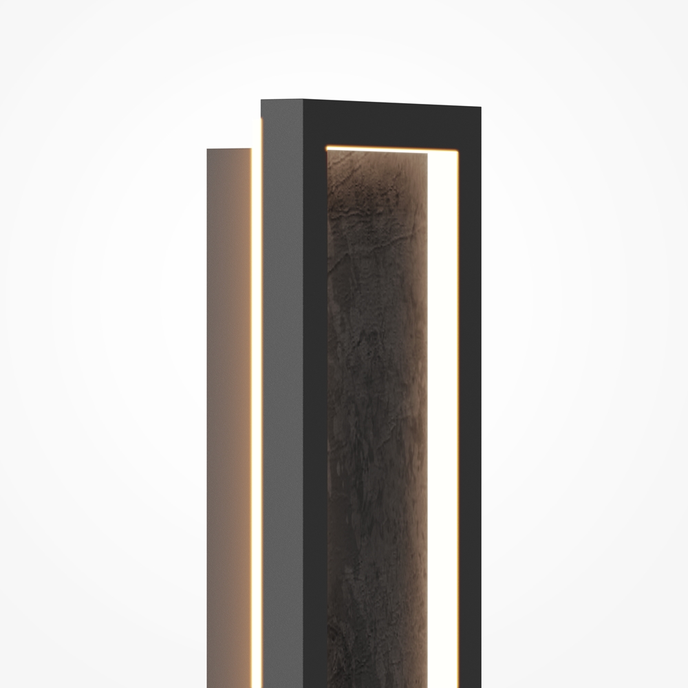 Orign 80cm Sort væglampe Fra Maytoni - Orign er en metalv&aelig;glampe med en elegant stenimitation i midten, der giver et naturligt og eksklusivt indtryk.