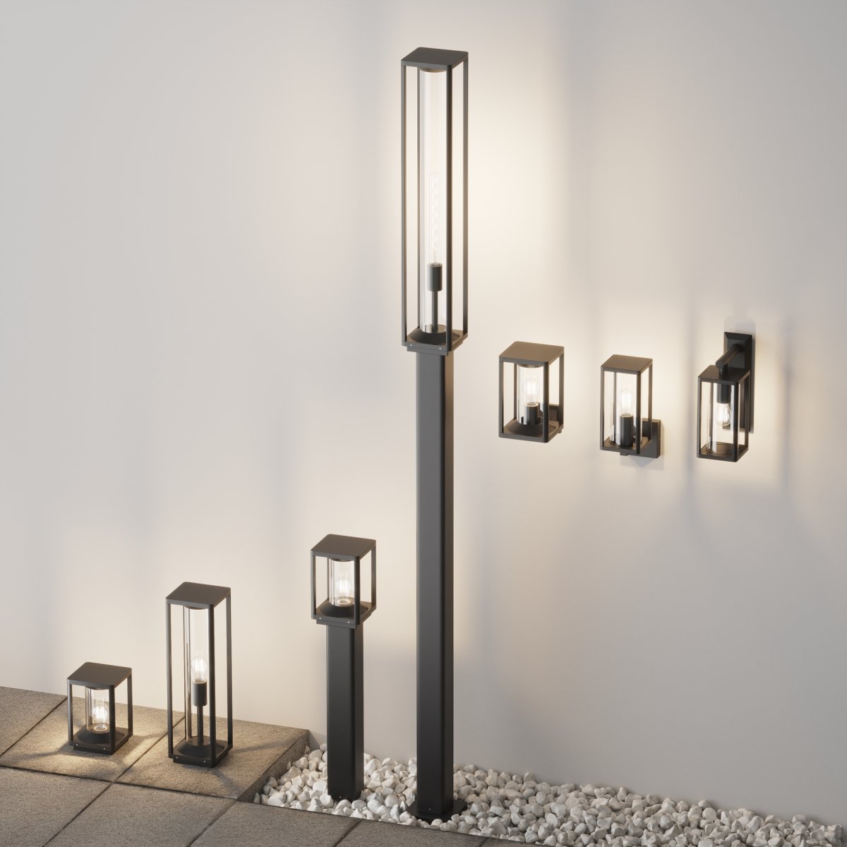 Cell Grafit udendørslampe Fra Maytoni - Med sit åbne design og robuste metalramme spreder den et varmt og indbydende lys, der er perfekt til både indendørs og udendørs miljøer.