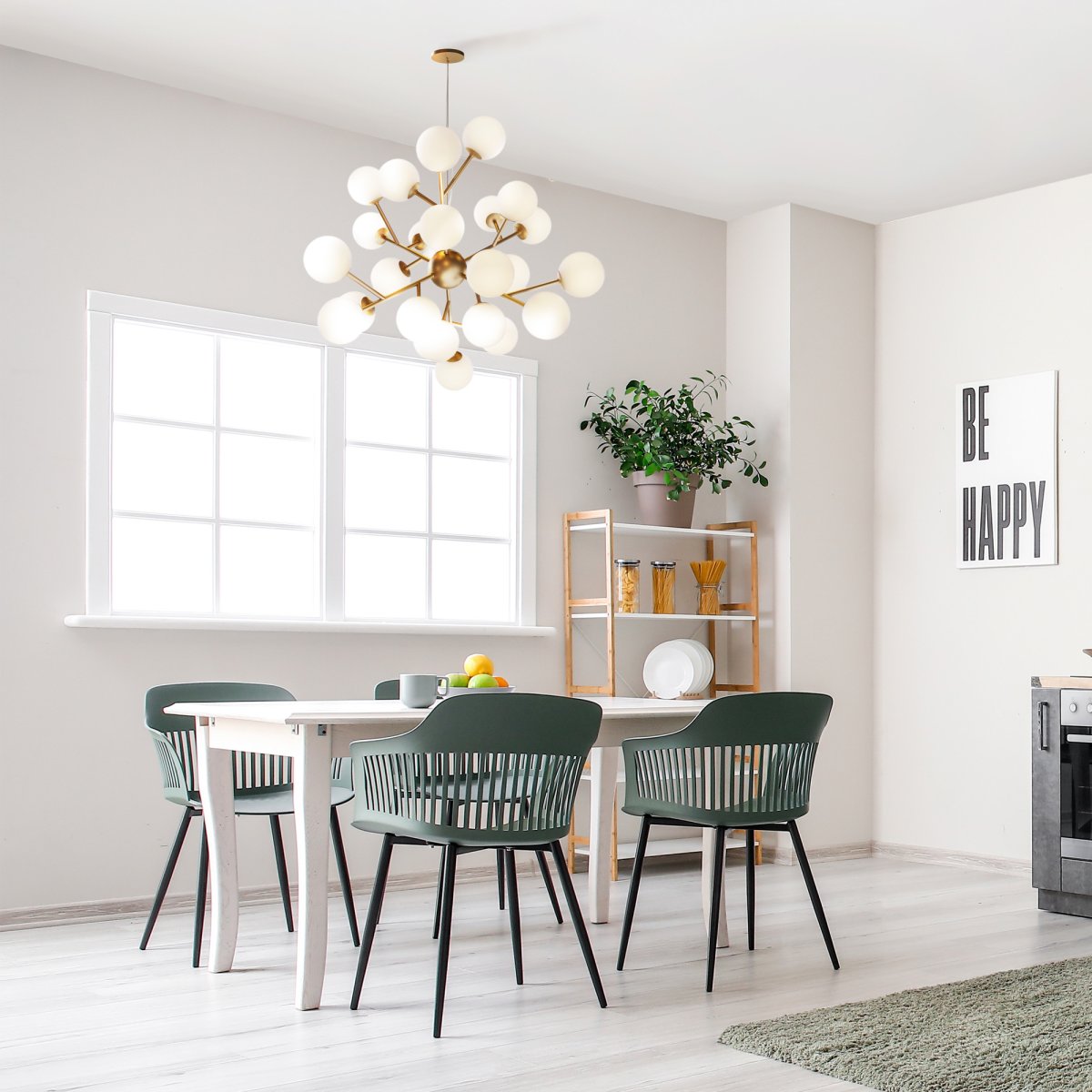 Dallas Ø65 Guld loftslampe Fra Maytoni - Dens unikke design med runde glaskupler i forskellige retninger skaber et dramatisk og elegant lysspil, der fylder rummet med varme og karakter.