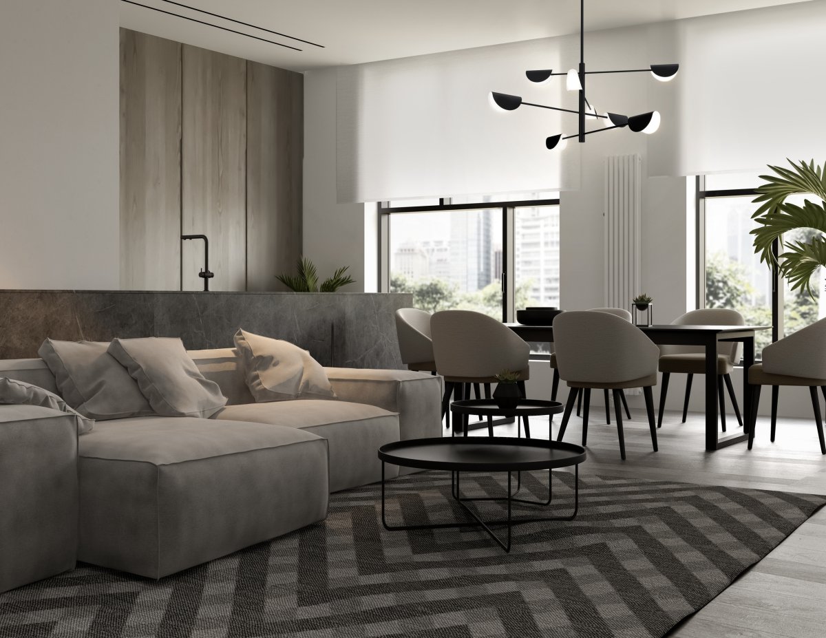 Mollis 125cm Sort loftslampe Fra Maytoni - Fremstillet i sort metal med kupler, der har bløde konturer og skjulte lyskilder under en akryldiffusor, der giver et subtilt og behageligt lys.
