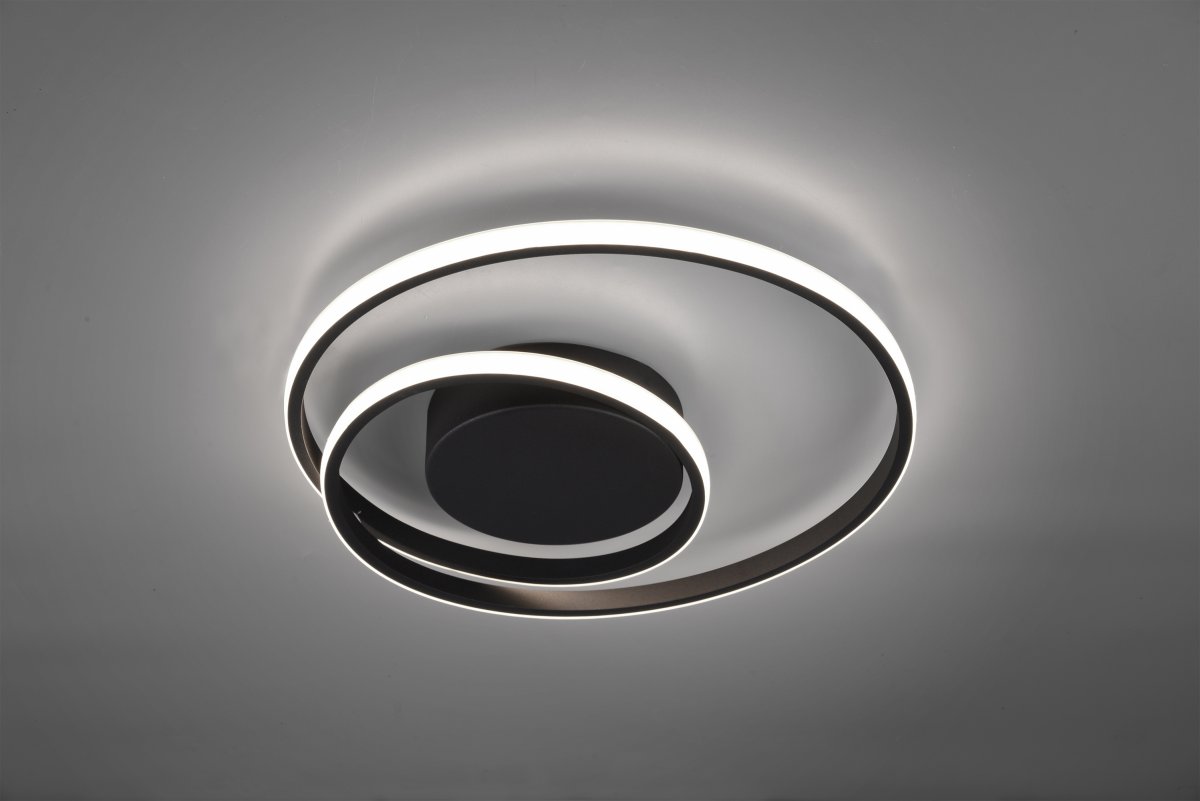 Zibella Ø40 Sort plafond Fra Trio Lighting - Den matsorte farveskala g&oslash;r lampen alsidig og nem at kombinere med forskelligt interi&oslash;r, hvilket giver et sofistikeret og stilrent indtryk i ethvert rum.