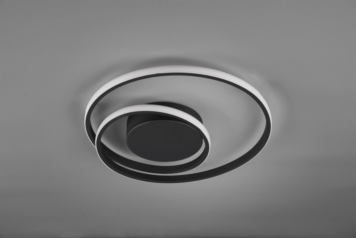 Zibella Ø40 Sort plafond Fra Trio Lighting - Den matsorte farveskala g&oslash;r lampen alsidig og nem at kombinere med forskelligt interi&oslash;r, hvilket giver et sofistikeret og stilrent indtryk i ethvert rum.