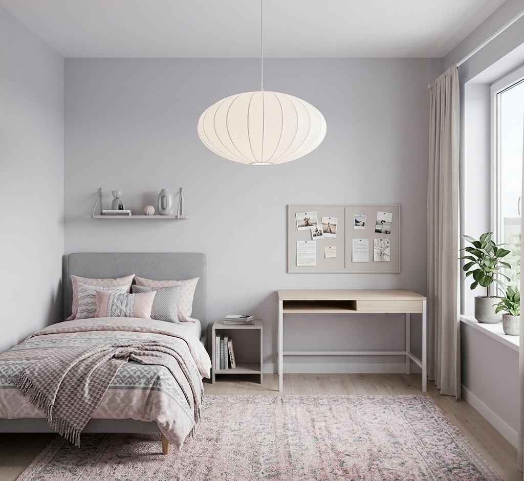 Isola Ø60 Hvid loftslampe Fra Cottex - Isola er en dekorativ loftspendel med en bl&oslash;dt afrundet form og en hvid tekstilsk&aelig;rm.