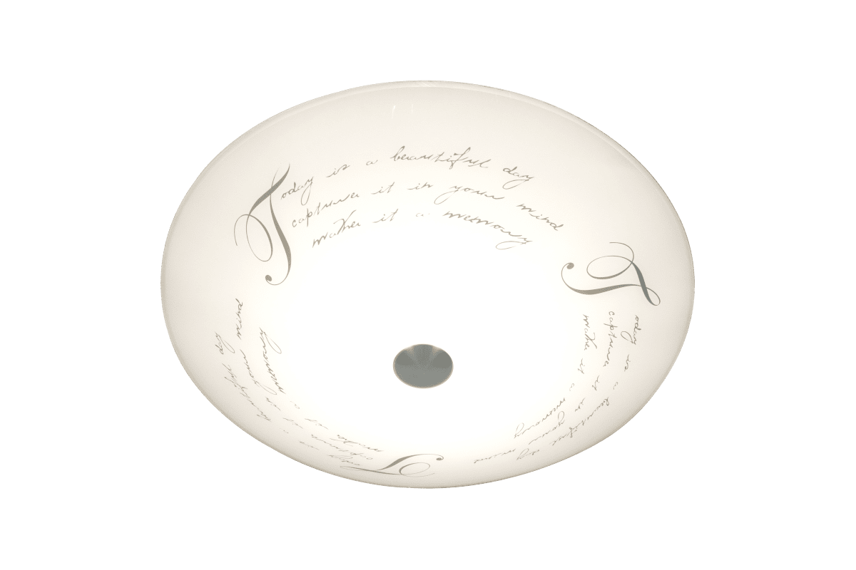 Skrift Ø34 Hvid plafond Fra Aneta Lighting - Skærmen er let skjoldformet og passer med sit fine mønster og detaljer i metal ind i alt interiør.