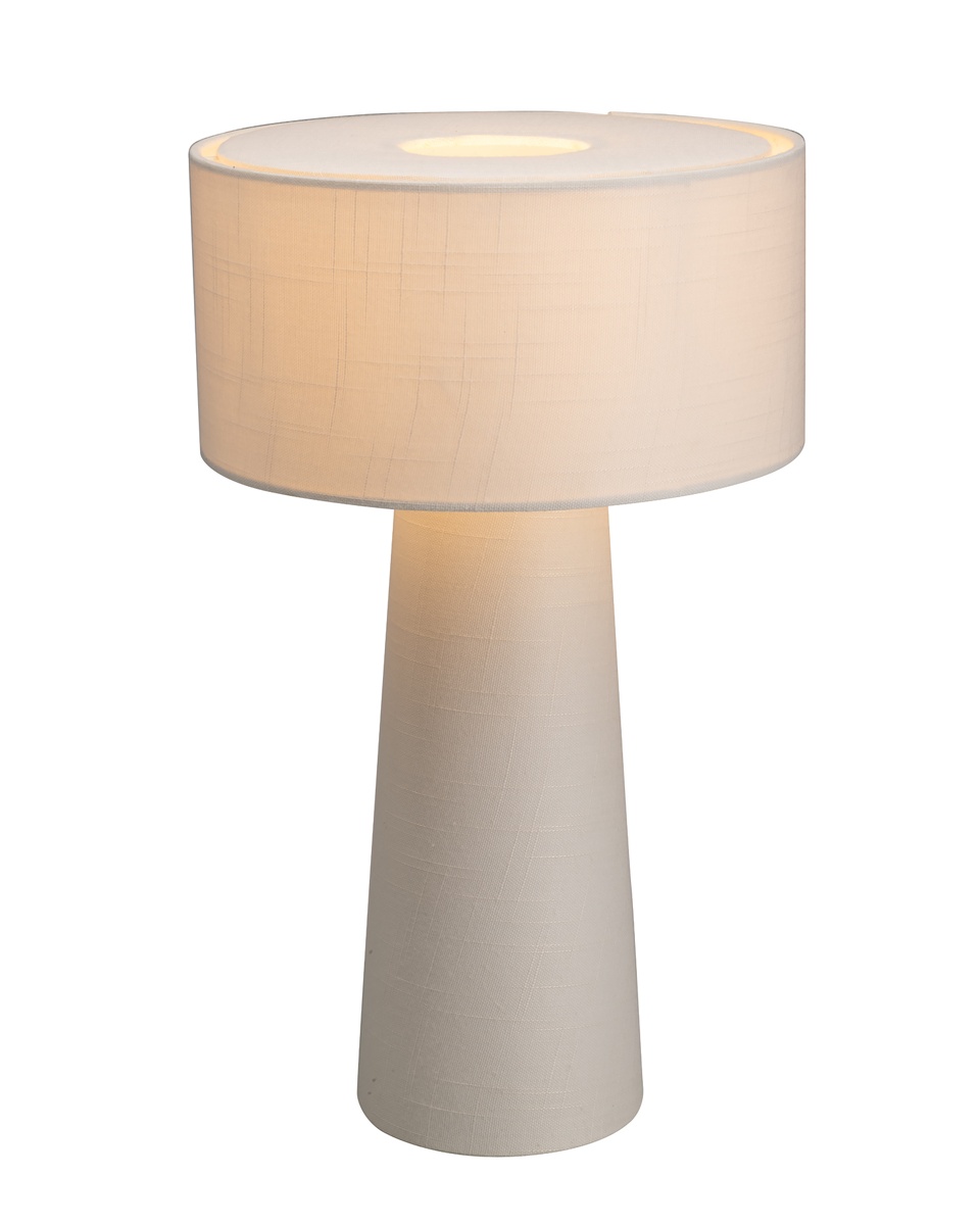 Linum 50cm Hvid bordlampe Fra By Rydéns - Linum er en stilfuld og dekorativ bordlampe i hvidt h&oslash;rstof, der skaber et bl&oslash;dt og harmonisk udtryk i hjemmet.