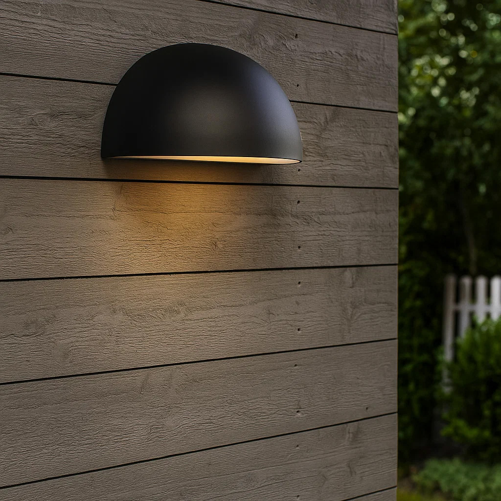 Karlskrona Sort udendørslampe Fra Nordic Lighting - Det anbefales at placere den ved indgangen, p&aring; terrassen eller i en r&aelig;kke langs facaden.