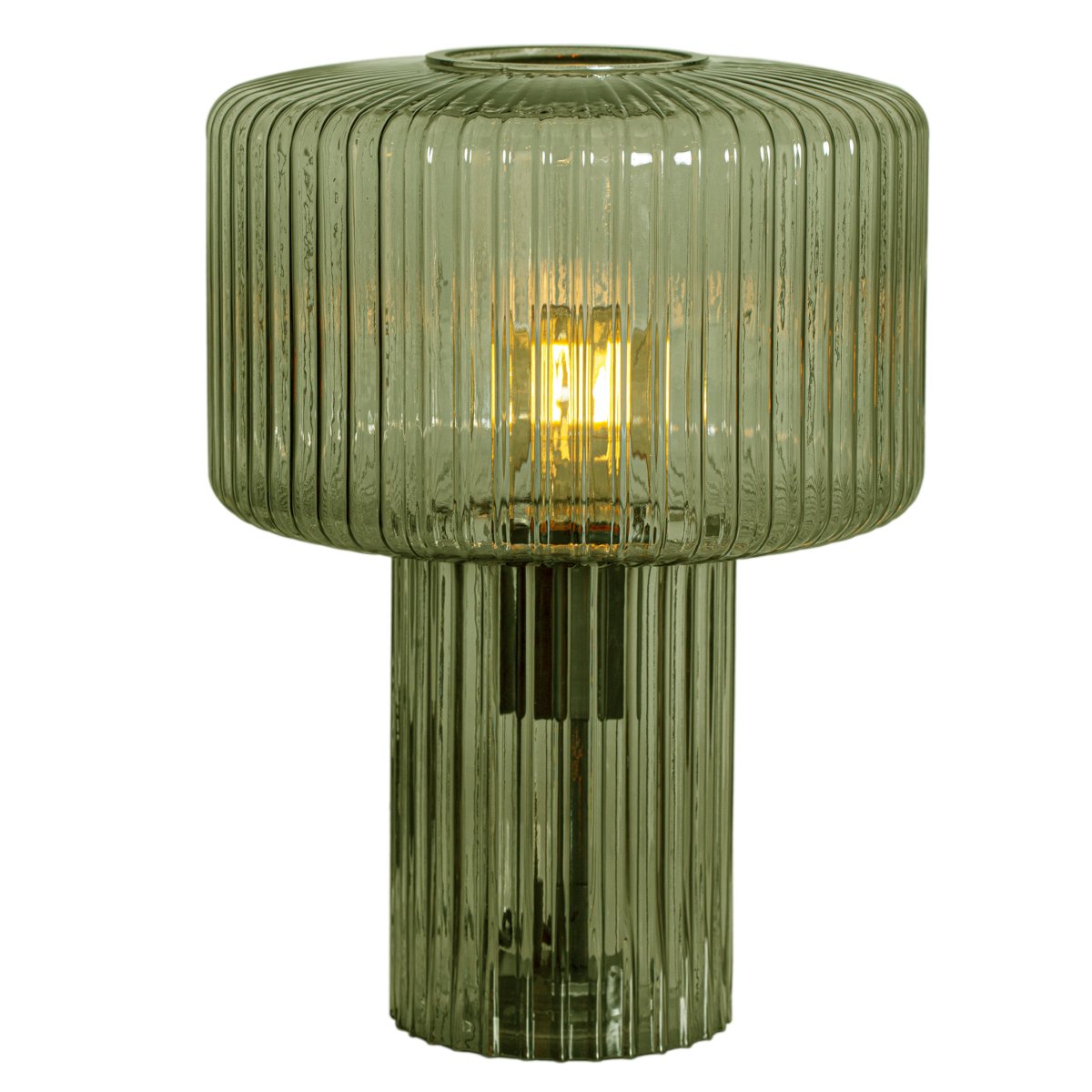 Kiera 35cm Grøn bordlampe Fra Cottex - N&aring;r lampen er t&aelig;ndt, skabes en varm og hyggelig atmosf&aelig;re i rummet.