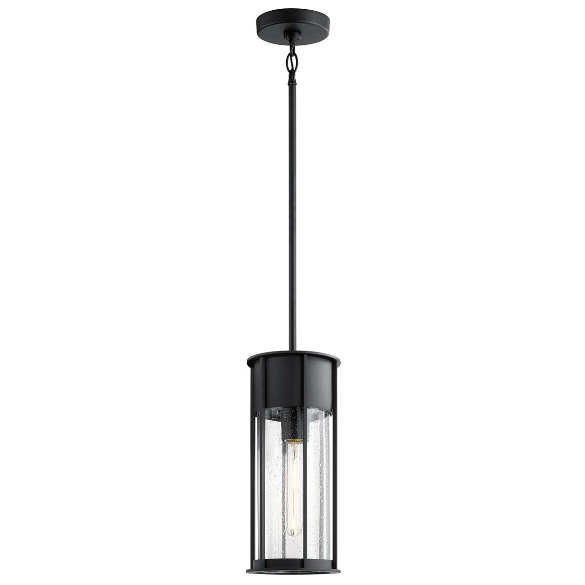 Camillo 37cm Sort Fra Elstead Lighting - Med sin robusta metallkonstruktion och klarglas med bubbeleffekt skapar den en vacker ljusspridning som f&ouml;rh&ouml;jer entr&eacute;er, altaner och verandor.