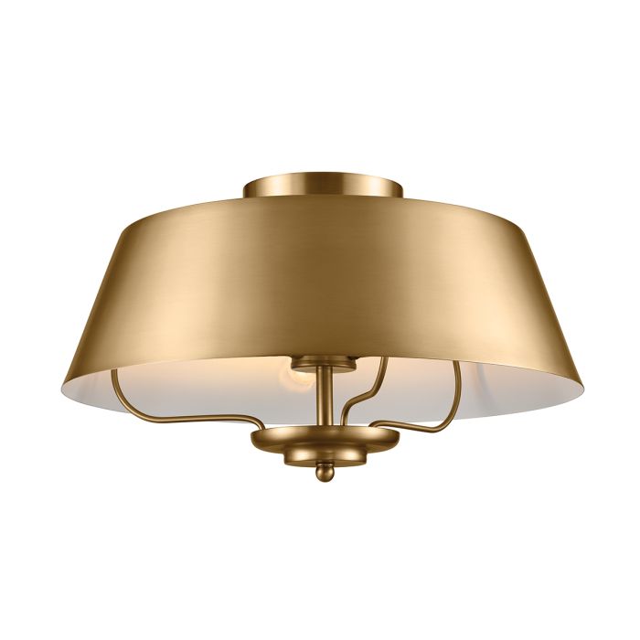 Luella Ø40 Børstet messing loftslampe Fra Elstead Lighting - Med den medfølgende stang kan Luella nemt laves om fra en loftslampe til en pendel.