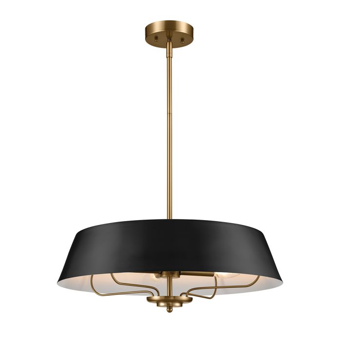 Luella Ø56 Sort loftslampe Fra Elstead Lighting - Med den medfølgende stang kan Luella nemt laves om fra en loftslampe til en pendel.