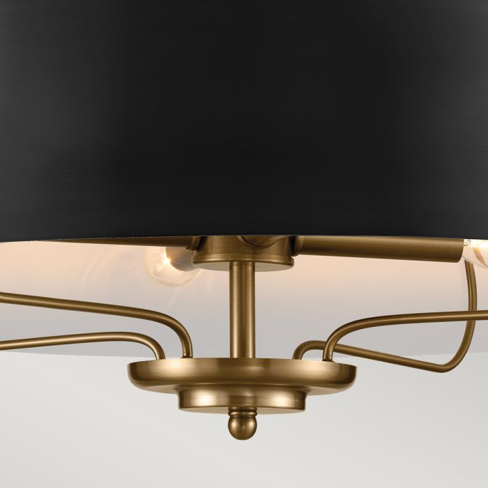 Luella Ø56 Sort loftslampe Fra Elstead Lighting - Med den medfølgende stang kan Luella nemt laves om fra en loftslampe til en pendel.