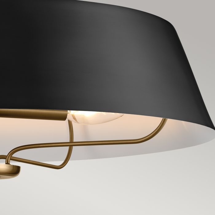 Luella Ø56 Sort loftslampe Fra Elstead Lighting - Med den medfølgende stang kan Luella nemt laves om fra en loftslampe til en pendel.