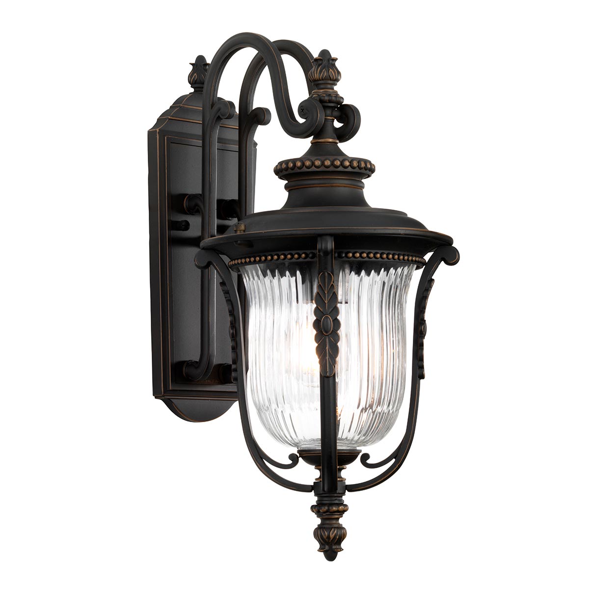 Luverne Bronze udendørslampe Fra Elstead Lighting - Luverne væglampen i oliebrun bronze har et elegant og detaljeret design, der fremhæver udendørsmiljøet.