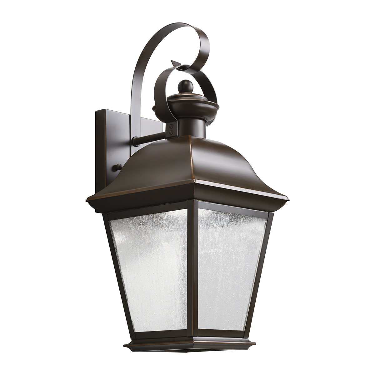 Mount Vernon Bronze udendørslampe Fra Elstead Lighting - Lampen er lavet af metal med en elegant bronzefinish, der er kombineret med klart glas med en smukt ru struktur, der giver lampen et livligt og karakteristisk udtryk.