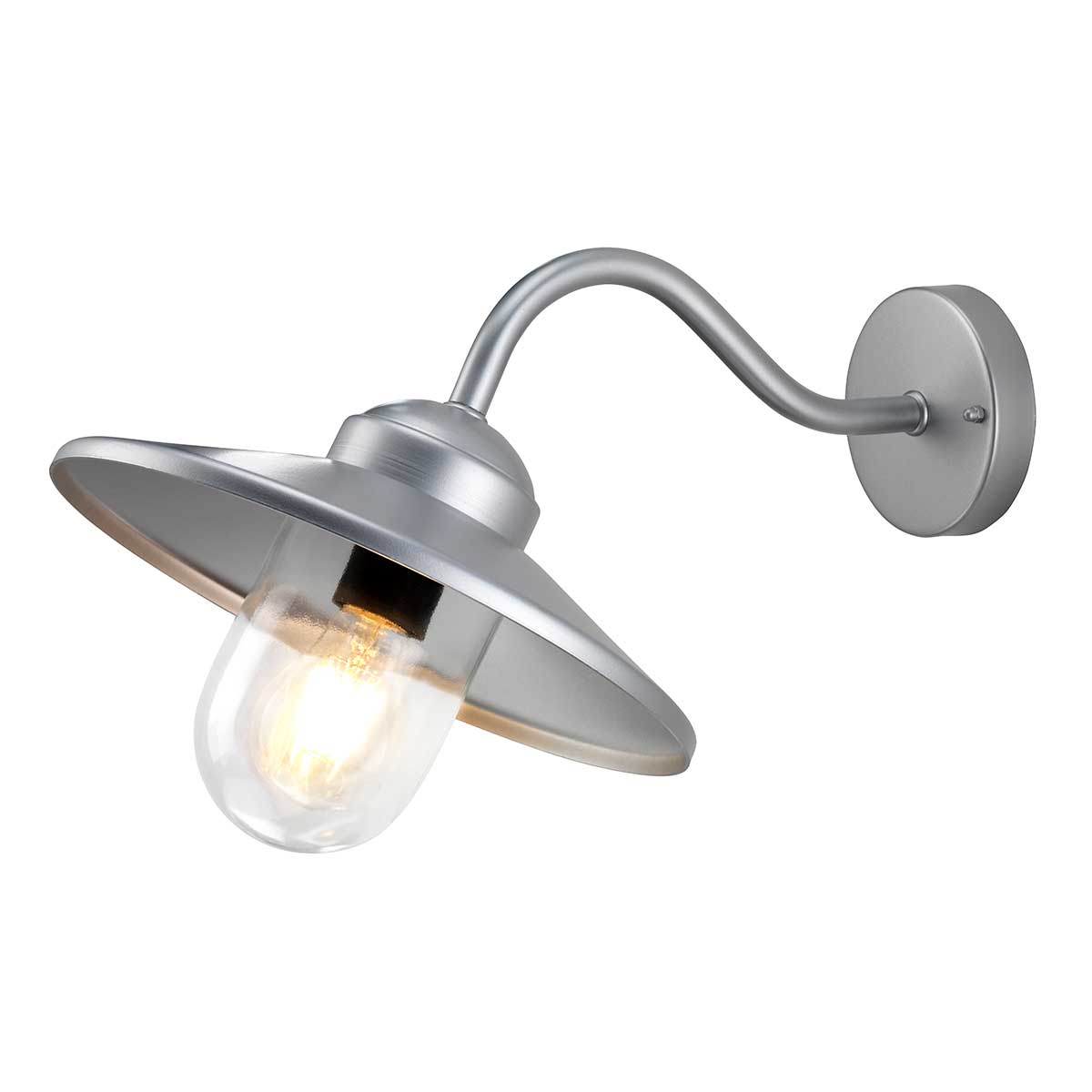 Klampenborg Ø28 Sølv udendørslampe Fra Elstead Lighting - Tillverkad av rostfritt st&aring;l i silverfinish och glas, erbjuder den en robust konstruktion som st&aring;r emot v&auml;der och vind.