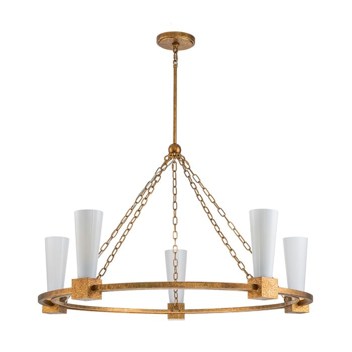 Kristy Ø106 Guld loftslampe Fra Elstead Lighting - Kristy er en storsl&aring;et og charmerende lysekrone med et rustikt, klassisk design.