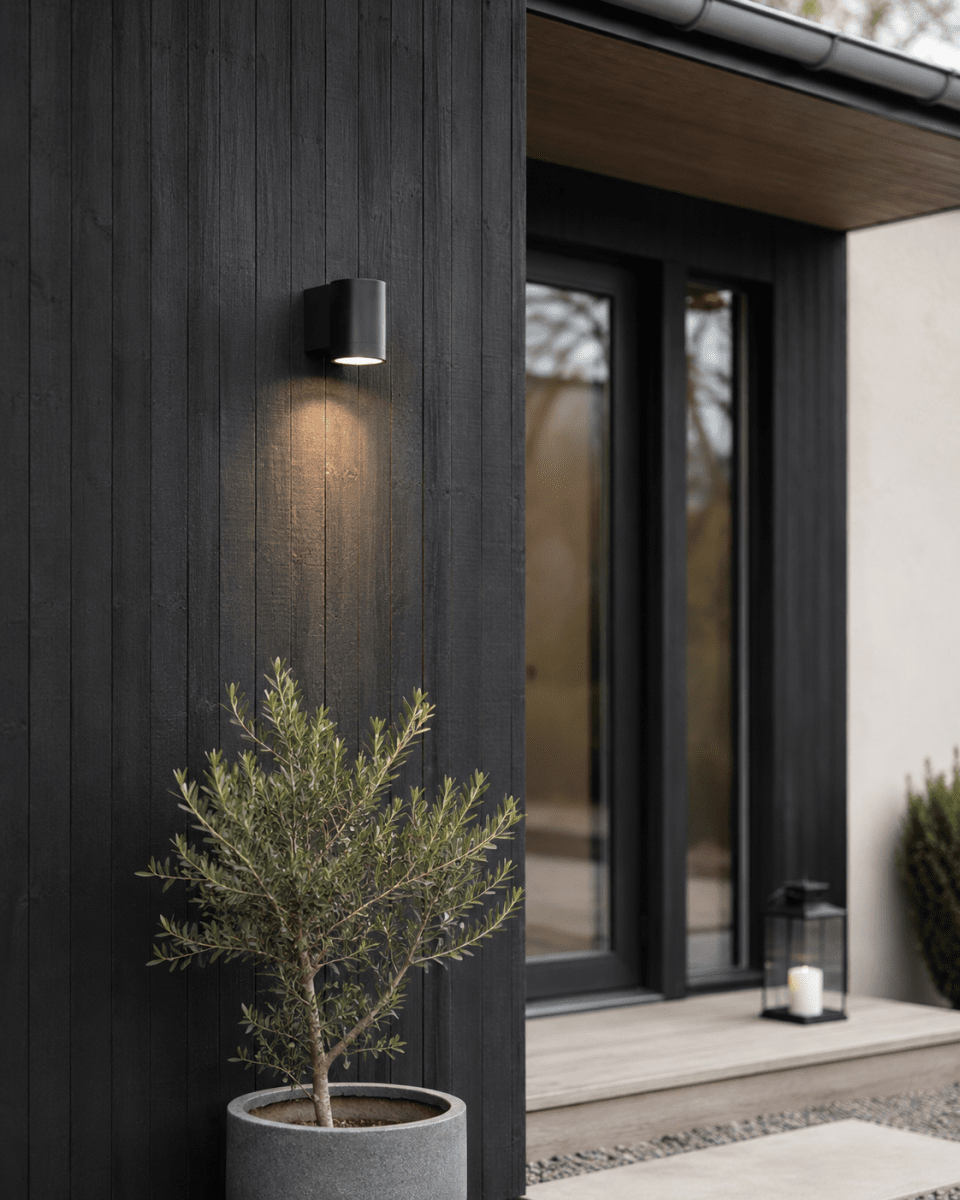 Oden Single Antracit udendørslampe Fra Lampan - Lampan lyser fint ner p&aring; v&auml;ggen och skapar en h&auml;rlig atmosf&auml;r.