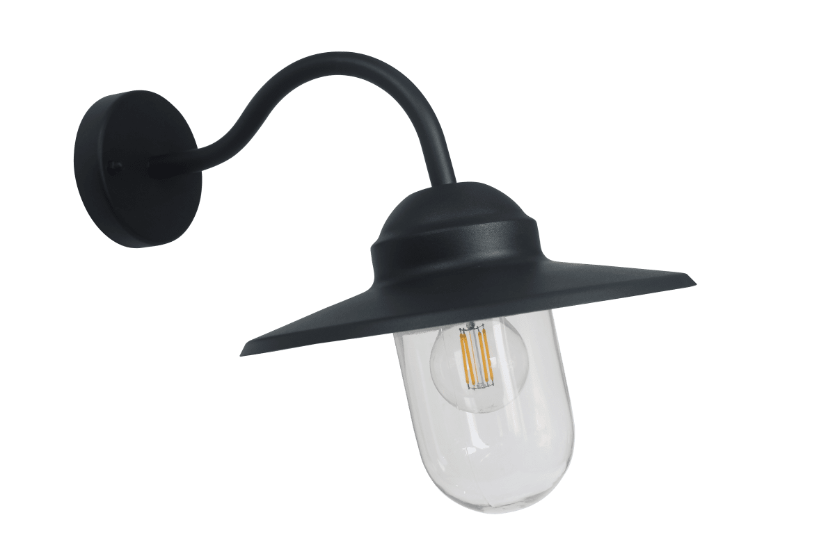 Ystad Sort udendørslampe Fra Lampan - Ystad &auml;r en klassisk stallykta i svart f&auml;rg och klart glas.