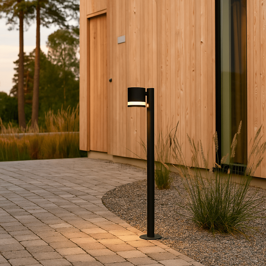 Karlshamn 80cm Sort pullerter Fra Nordic Lighting - Karlshamn er en klassisk pullert lavet af sort aluminium.