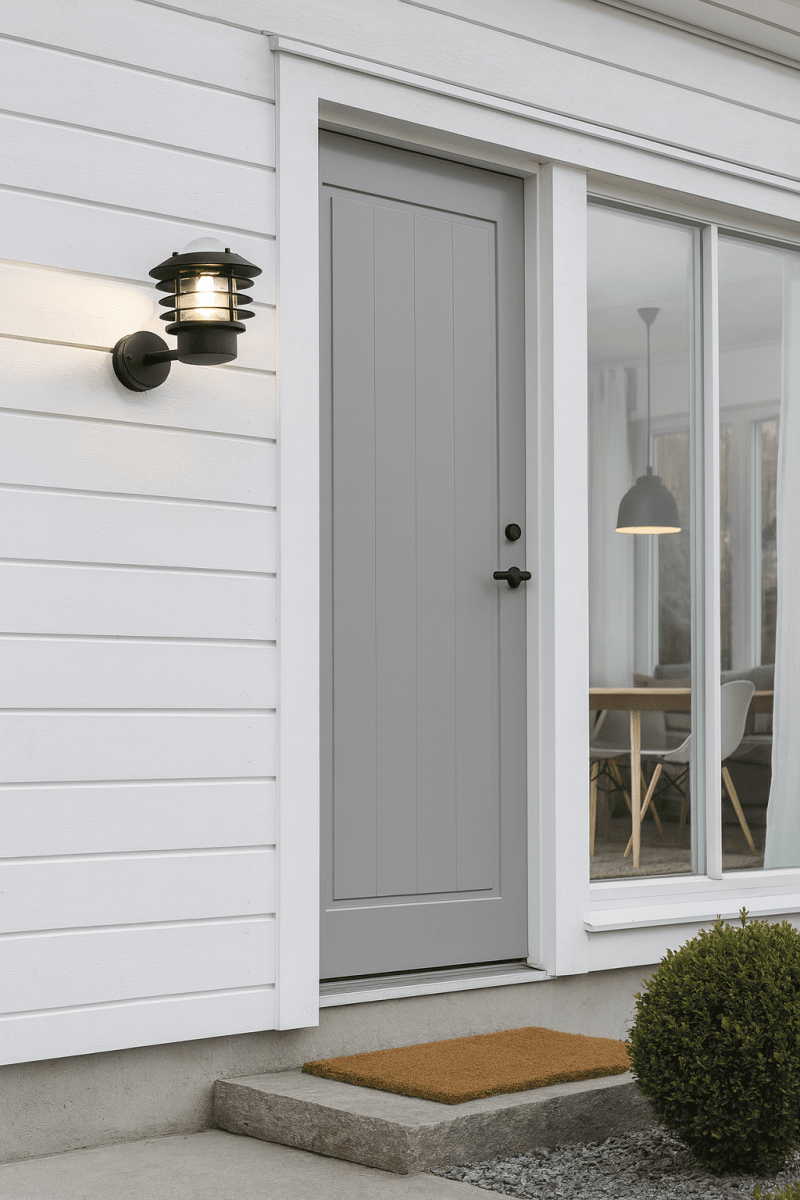 Ystad Sort udendørslampe Fra Nordic Lighting - Ystad v&aelig;glampe er en klassisk og stilfuld udend&oslash;rslampe i rustfrit st&aring;l med klart glas.