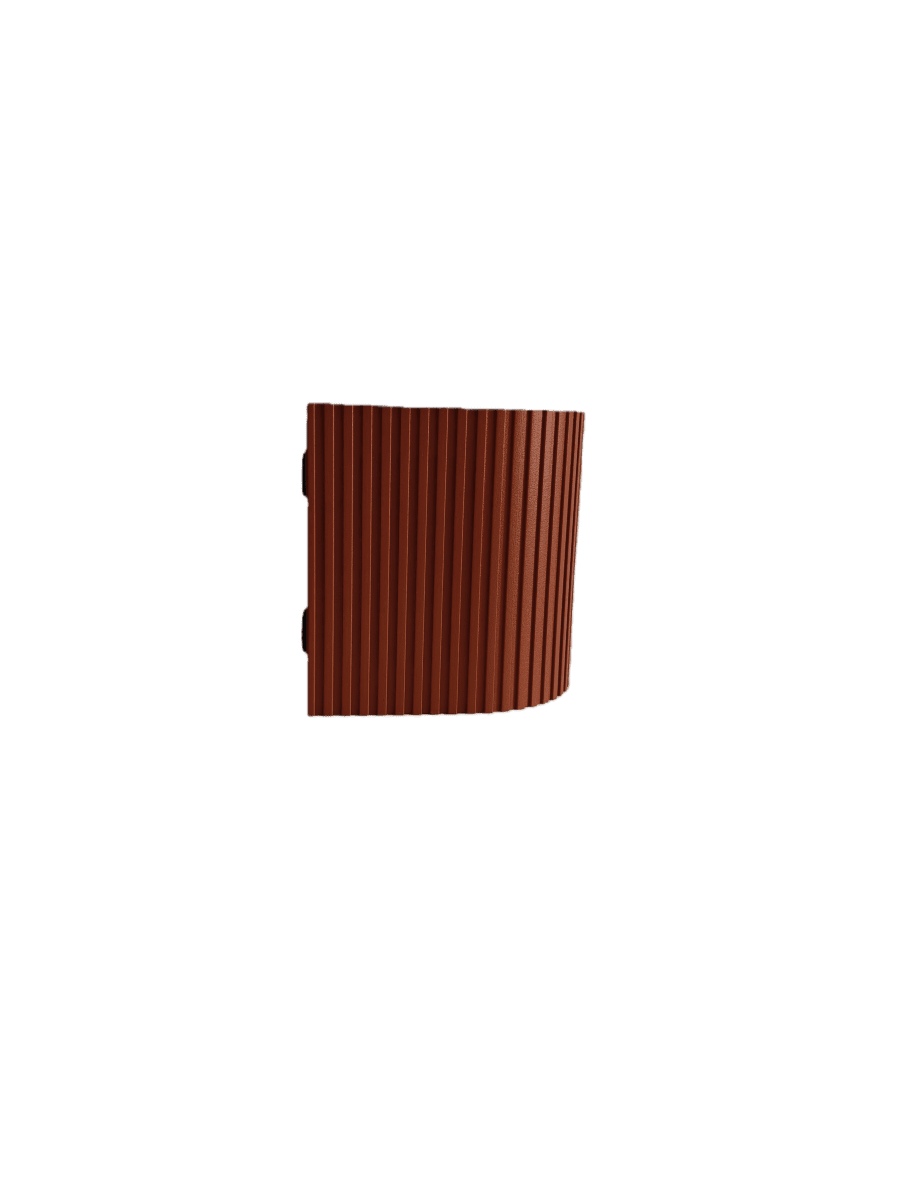 Freja Single Rust udendørslampe Fra Lampan - Fremstillet af metal i en rust/orange finish med en dekorativ ribbet struktur, der giver lampen et levende og eksklusivt udseende.