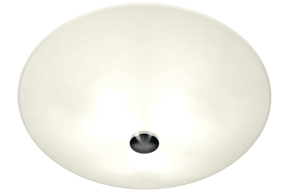 Iglo Ø50 Hvid plafond Fra Aneta Lighting - Sk&aelig;rmen er let skjoldformet og med detaljerne i metal passer den ind i alle interi&oslash;rer takket v&aelig;re sit tidl&oslash;se design.