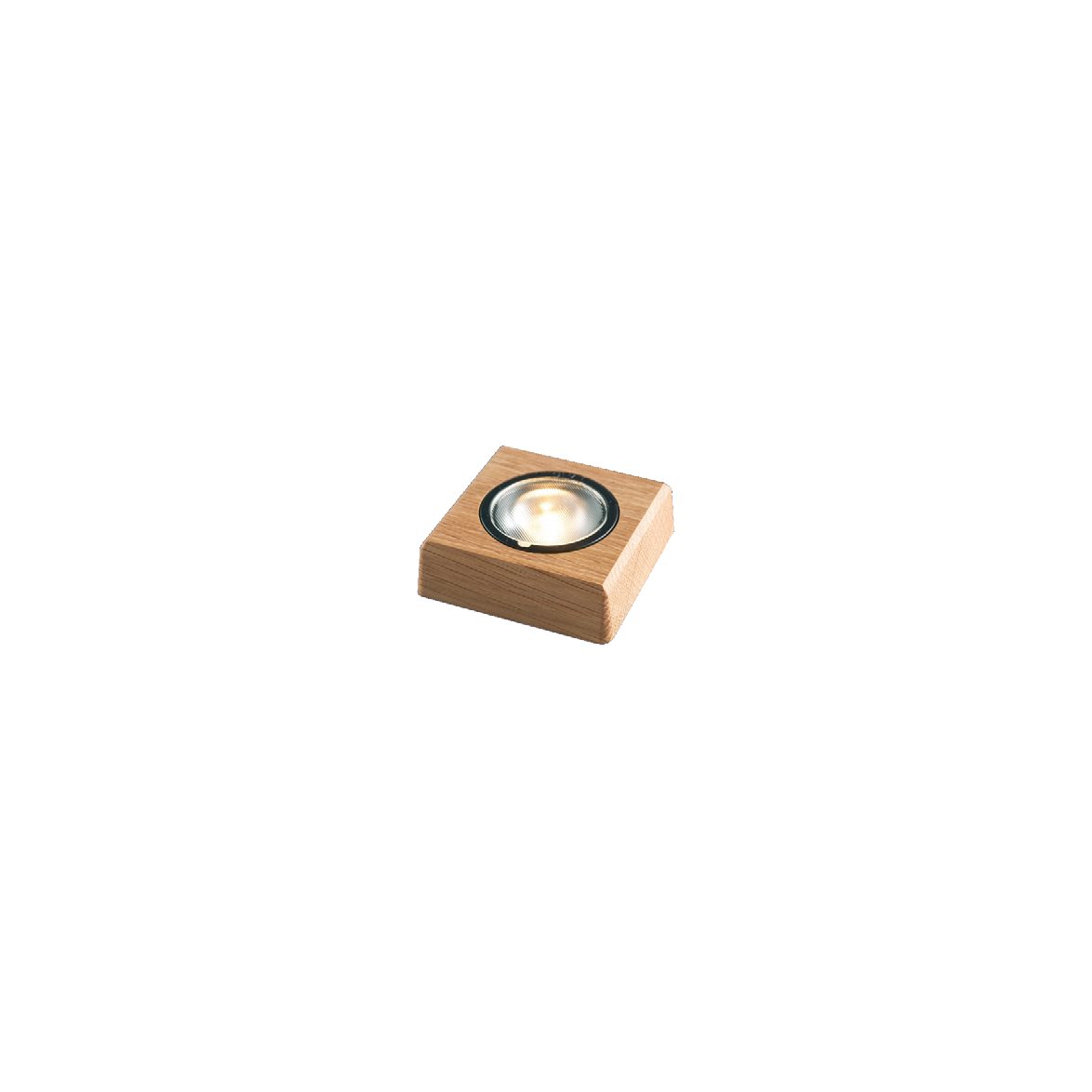 Lysplade 9x9cm Egetræ Fra Frilight - &Oslash;nsker du selv at supplere med en ny eller egen lyskilde, skal det v&aelig;re en flad G4 LED-lampe t&aelig;ndt; max 4W og 12V.